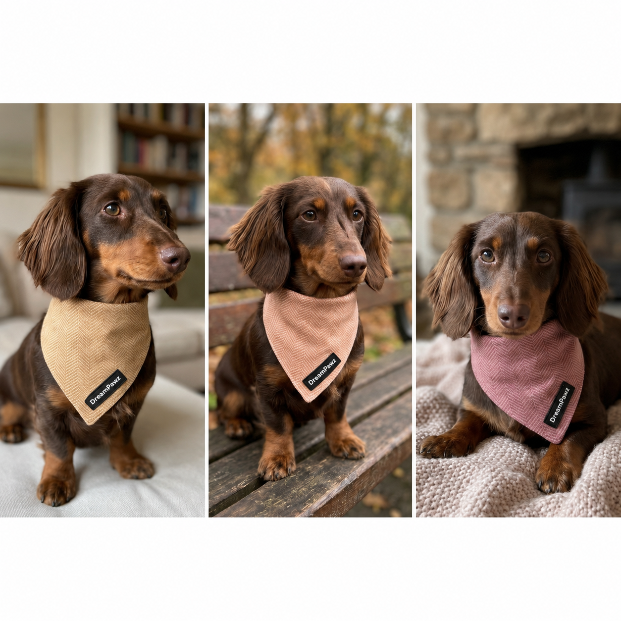 DreamPawz - Set van 3 Bandana's - Visgraat