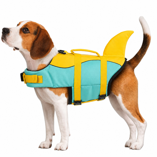 Gele-Blauwe zwemvest voor honden