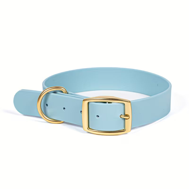 Blauwe PVC Halsband