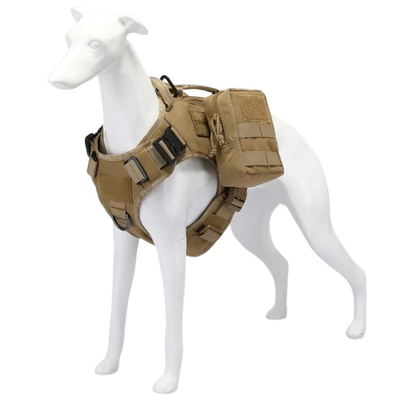 Tactical Hondenharnas met Pockets op hondenmodel