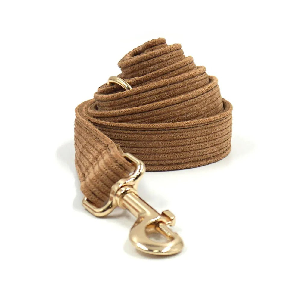 Bruine corduroy leiband
