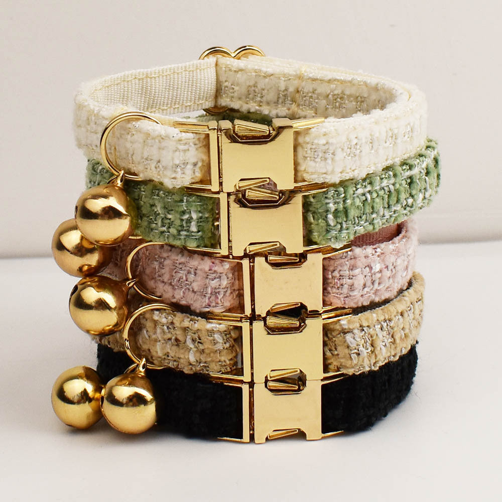 Kattenhalsband Tweed met Strik - DreamPawz