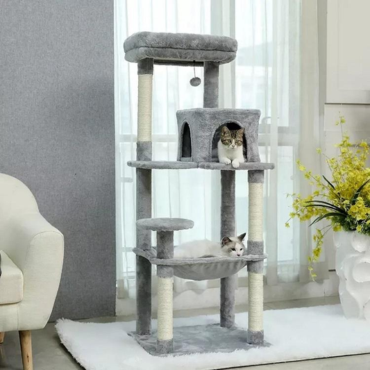 Pawz Road - Luxe Krabpaal met Hangmat, Kattenhuis & Uitkijkplateau - DreamPawz