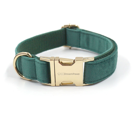 Groene Velvet halsband voor honden van DreamPawz
