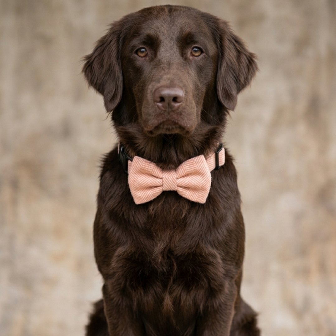 DreamPawz - 3-Delige Set van Halsband met Strik & Leiband - Visgraat - DreamPawz