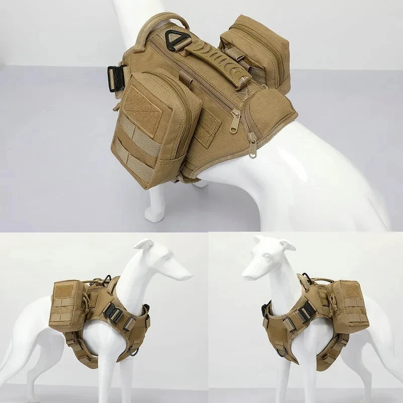 Tactical Hondenharnas met Pockets op hondenmodel 
