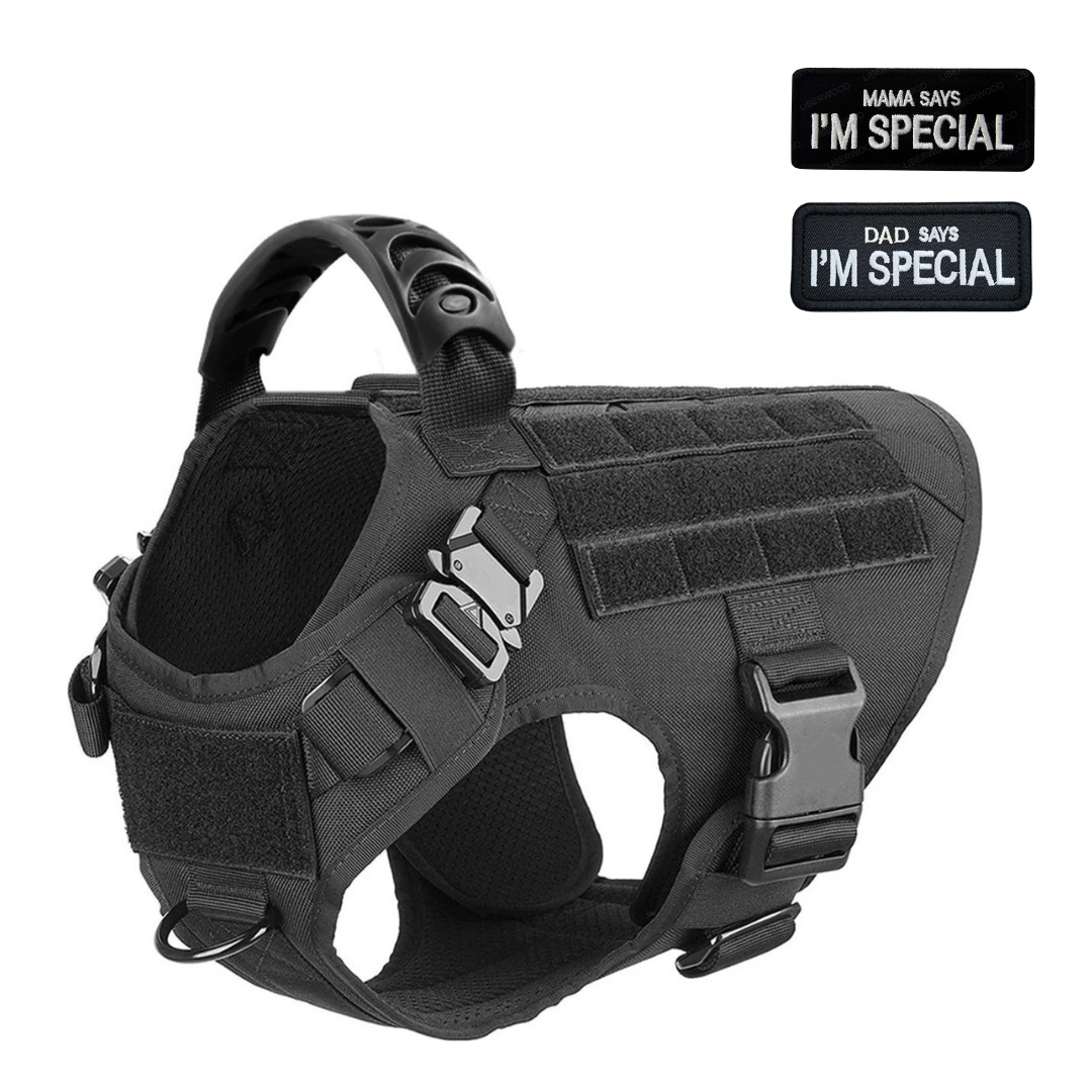 Tactical Hondentuigje K9 - Incl. Mama / Dad says I'm Special Patch(es) - DreamPawz