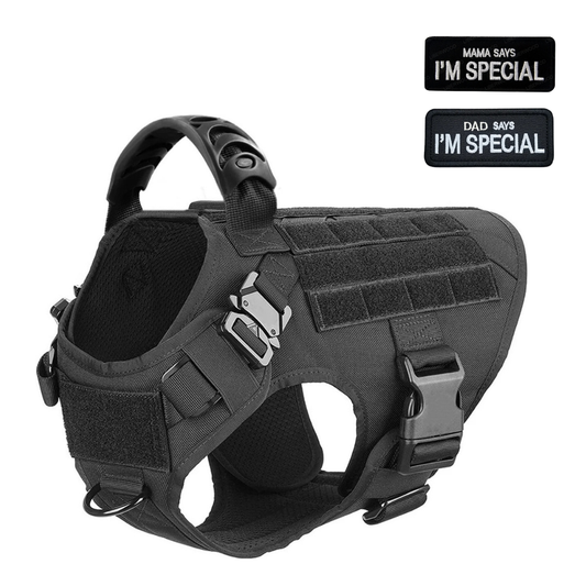 Tactical Hondentuigje K9 - Incl. Mama / Dad says I'm Special Patch(es) - DreamPawz