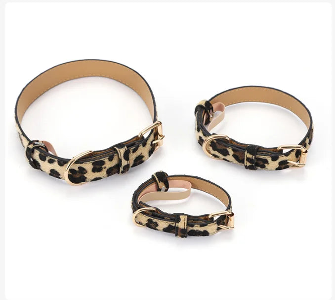 Hondenhalsband met panter print in 3 verschillende maten