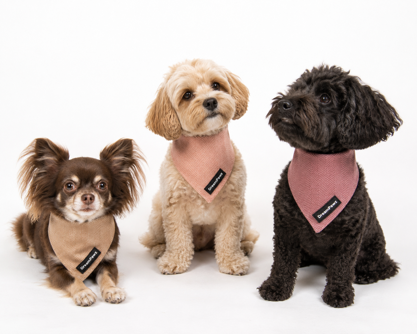 DreamPawz - Set van 3 Bandana's - Visgraat