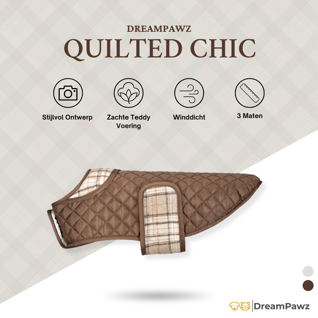 Luxe Gewatteerde Hondenjas - Quilted Chic - DreamPawz