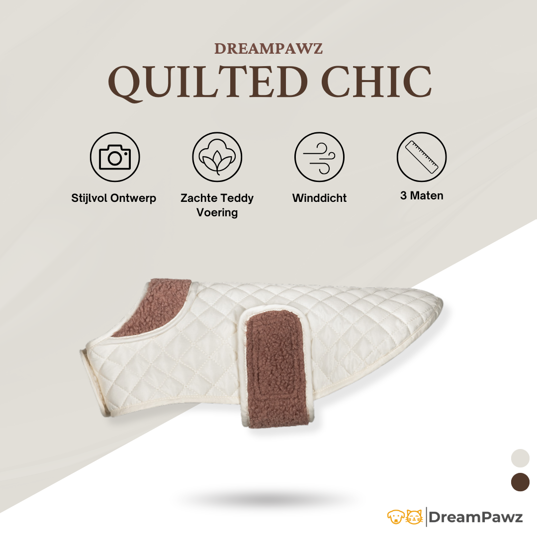 Luxe Gewatteerde Hondenjas - Quilted Chic - DreamPawz