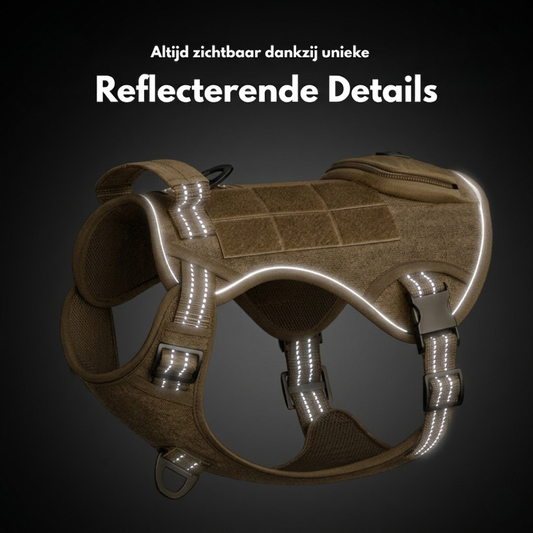 Simulatie van de reflecterende details van het tactisch hondenharnas