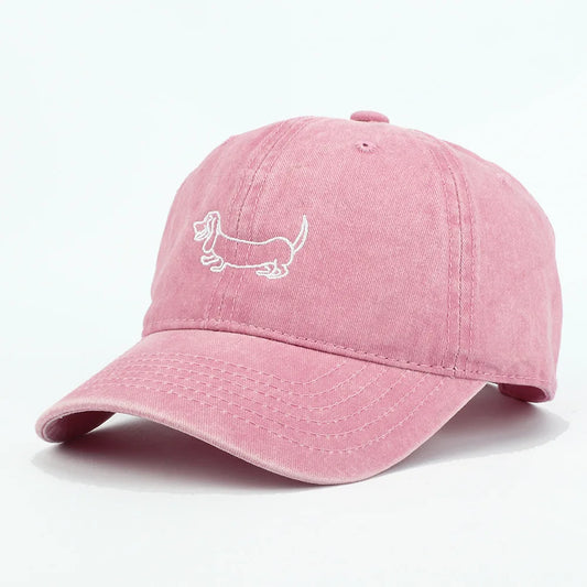 Roze pet met teckel