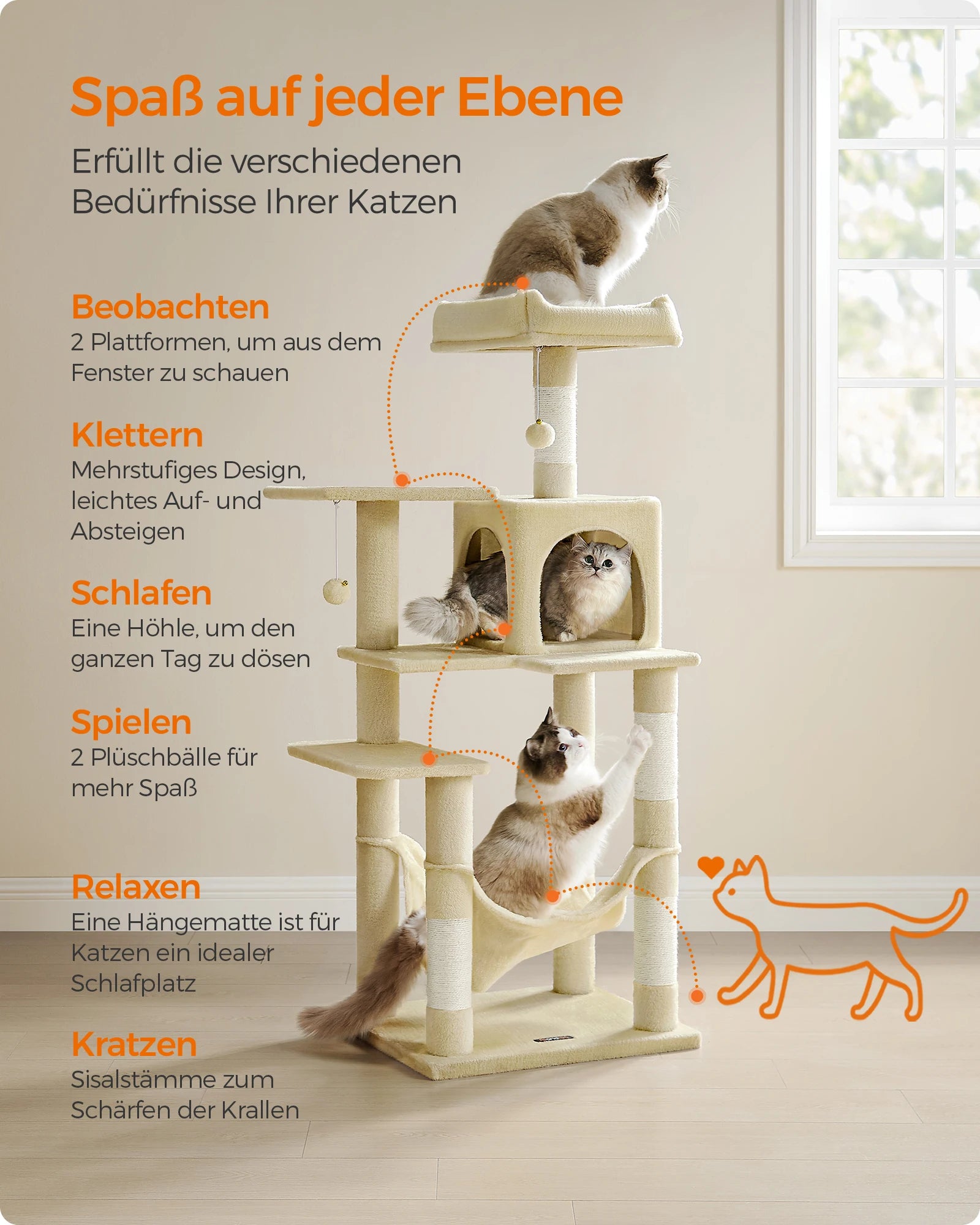 FEANDREA - Cuddly Kattenkrabpaal