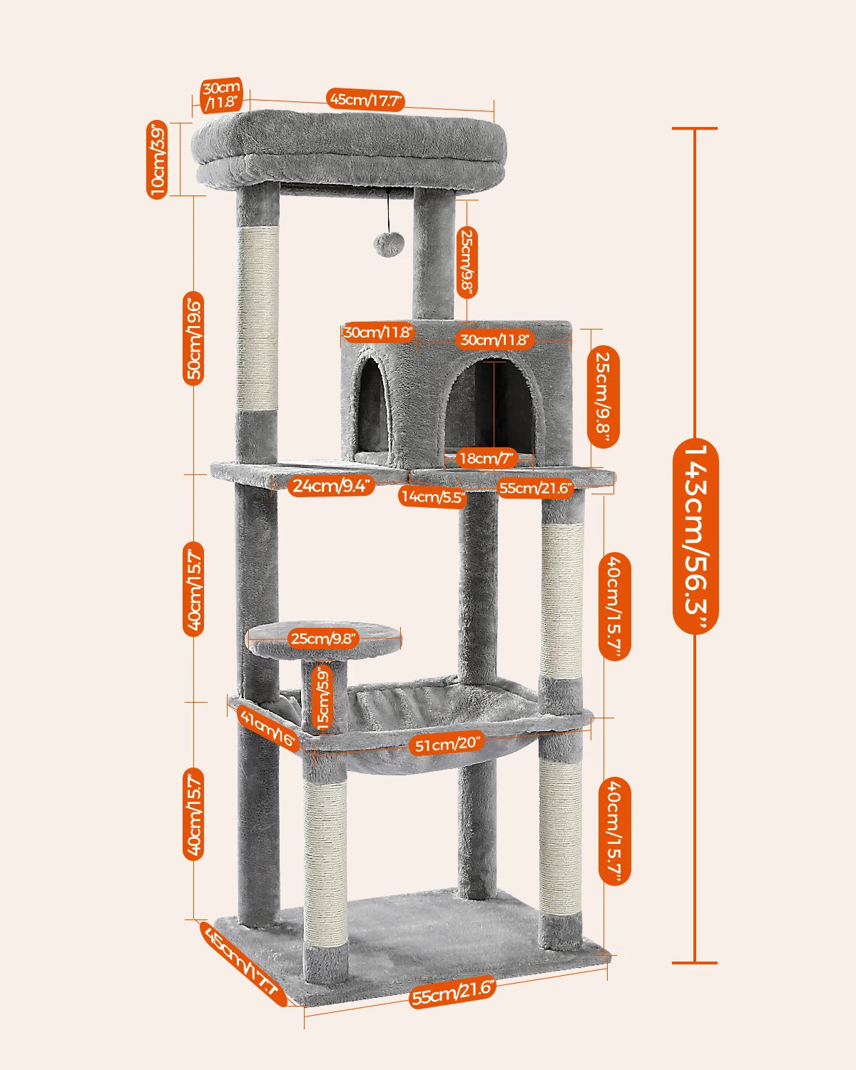 Pawz Road - Luxe Krabpaal met Hangmat, Kattenhuis & Uitkijkplateau - DreamPawz