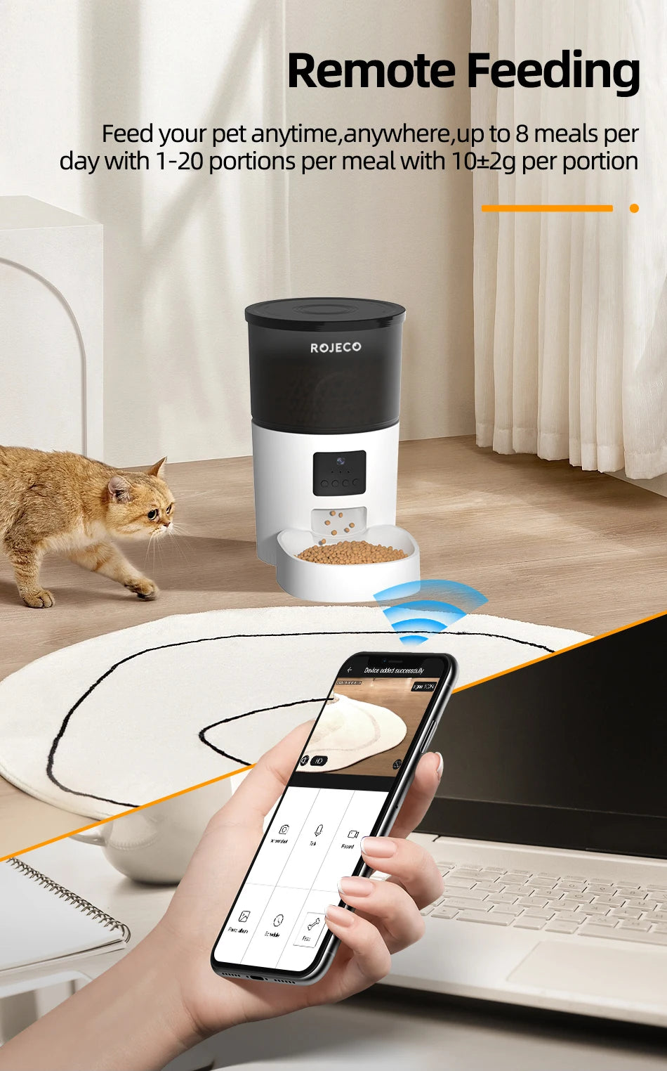 ROJECO - Automatische Voerbak Met Camera 3L