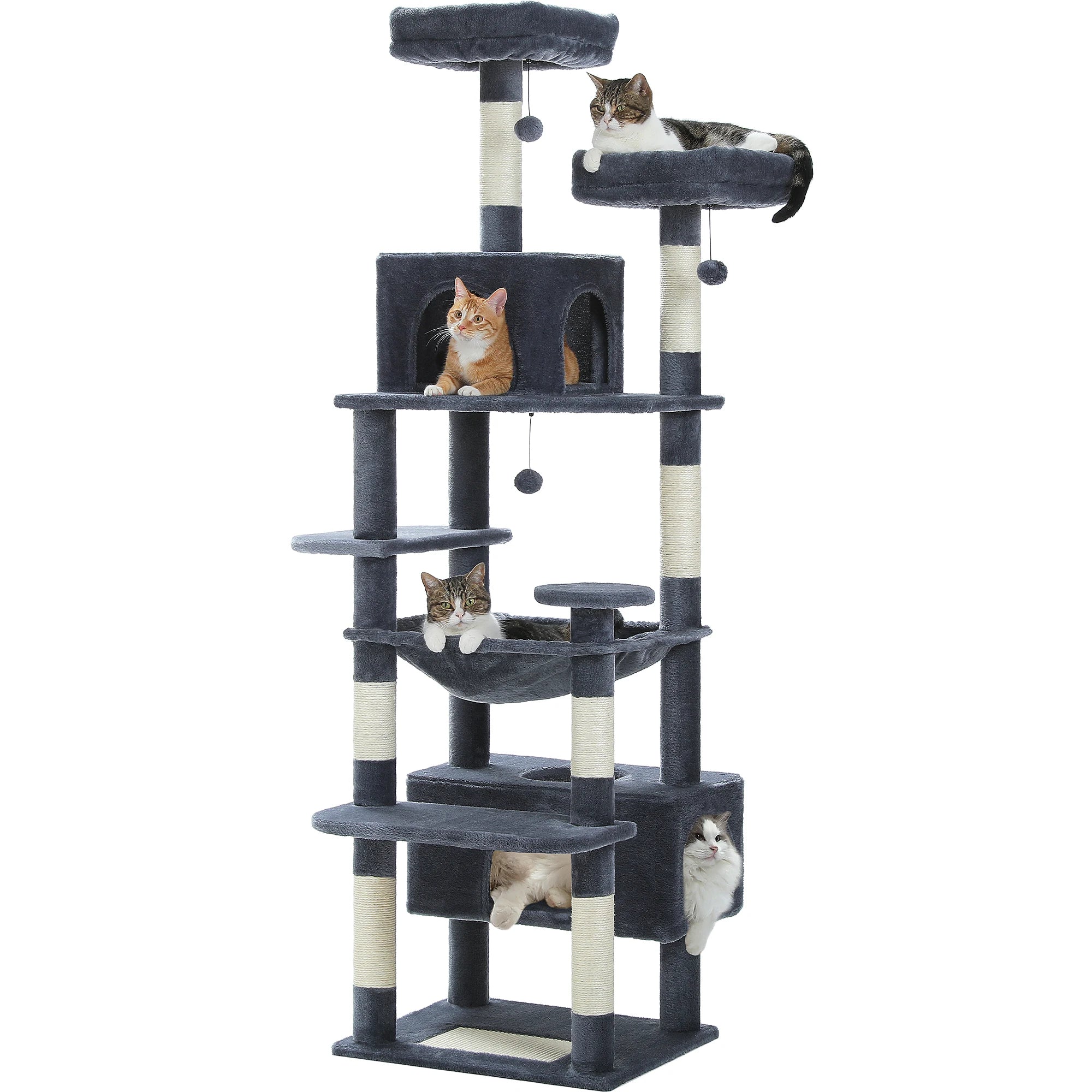 Pawz Road - XL Krabpaal voor Grote Katten met Hangmat & XXL Condo - DreamPawz