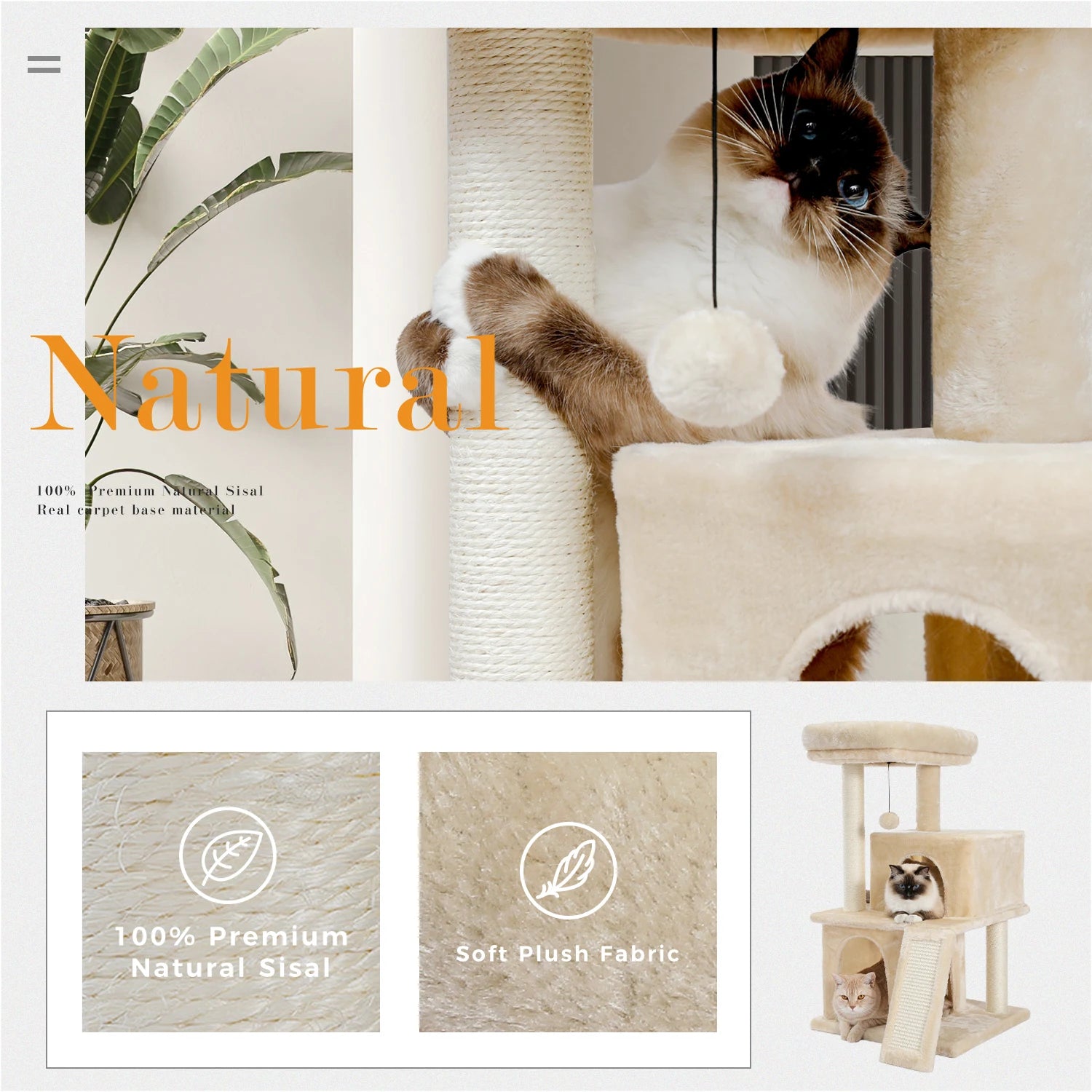 Pawz Road - Luxe Kattenkrabpaal - Compact - DreamPawz