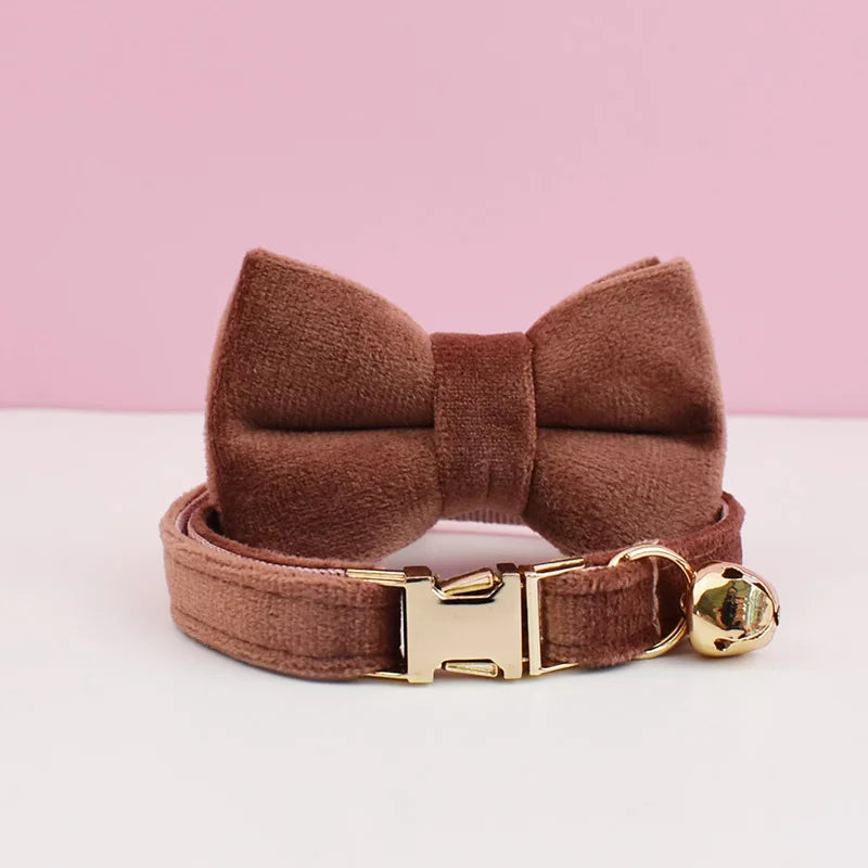 Fluwelen Kattenhalsband met Strikje - DreamPawz
