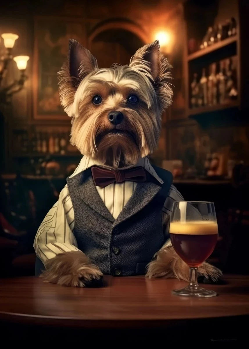 Canvasposter - Hond in de Pub