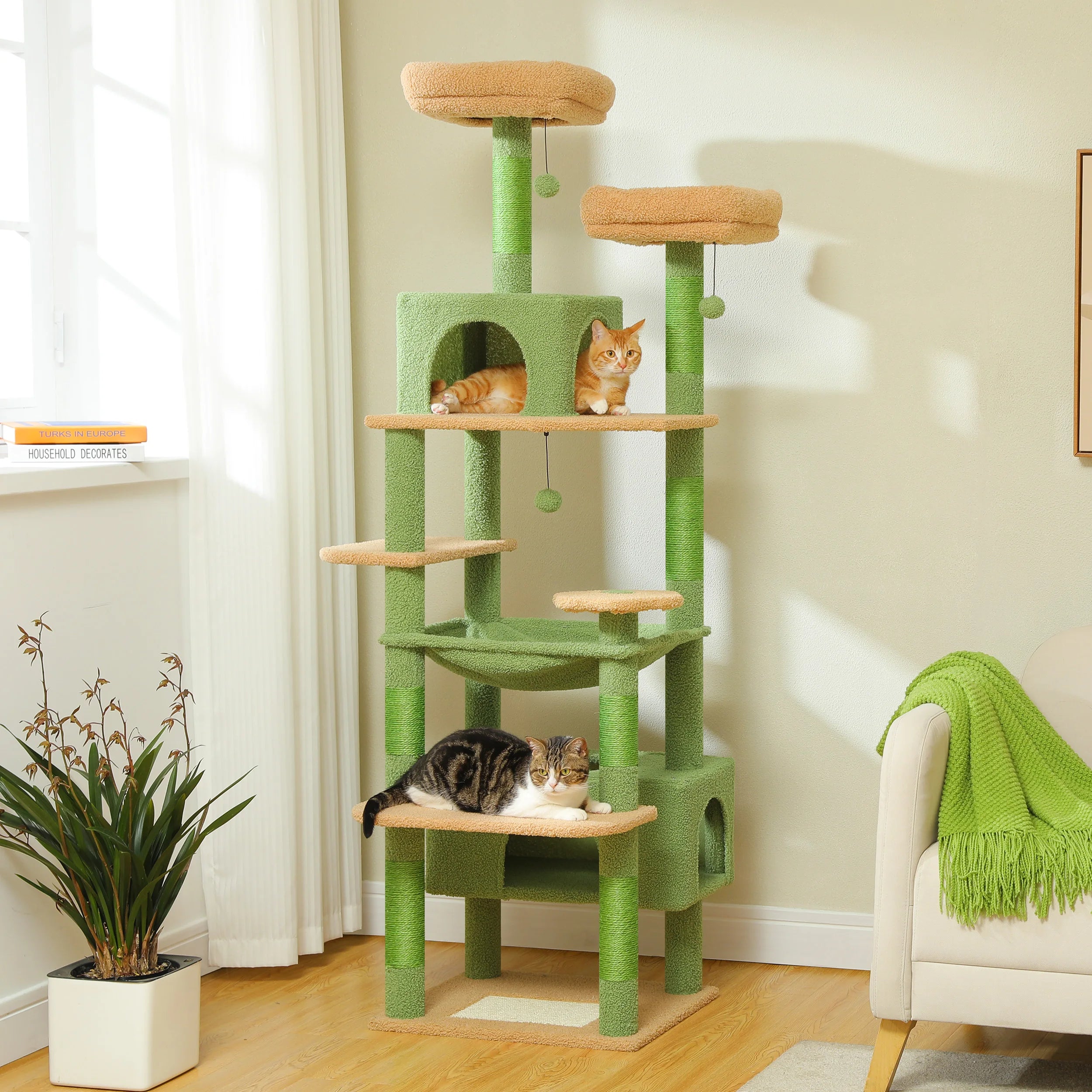 Pawz Road - XL Krabpaal voor Grote Katten met Hangmat & XXL Condo - DreamPawz