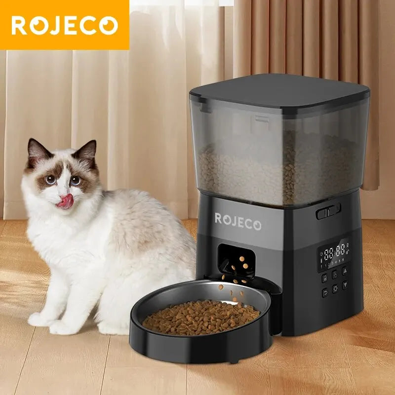 ROJECO - Automatische Voerbak Kat Hond - Eenvoudige Knopbediening 2L