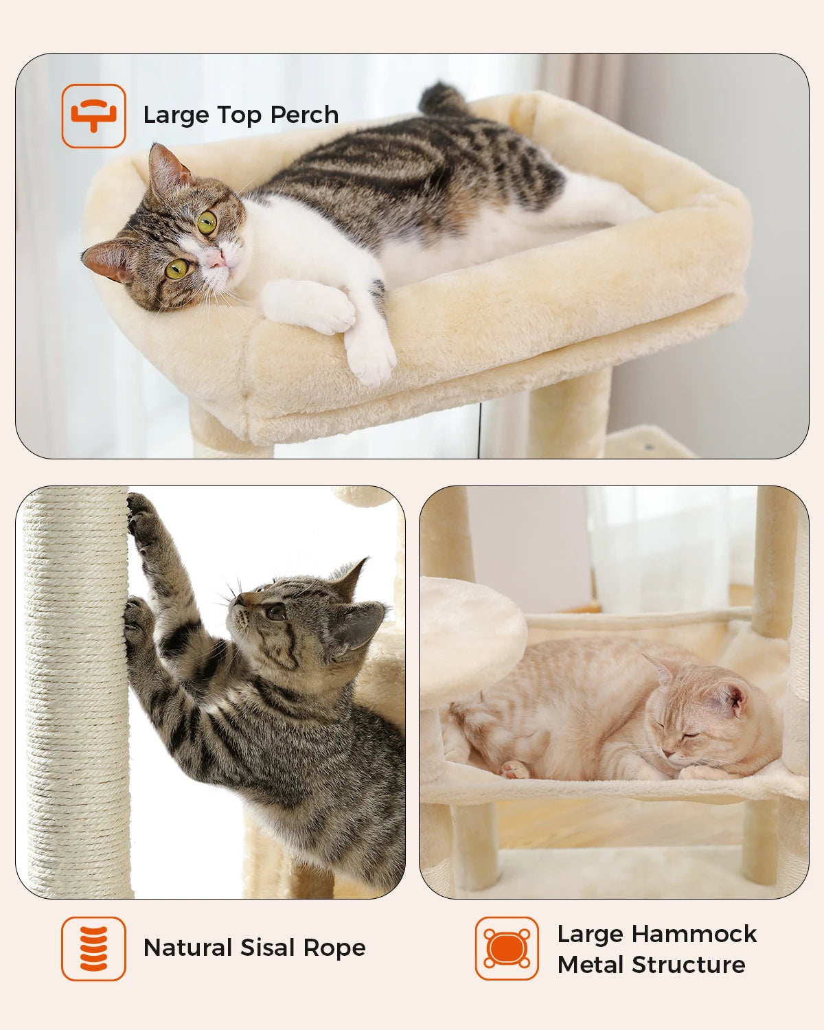 Pawz Road - Luxe Krabpaal met Hangmat, Kattenhuis & Uitkijkplateau - DreamPawz