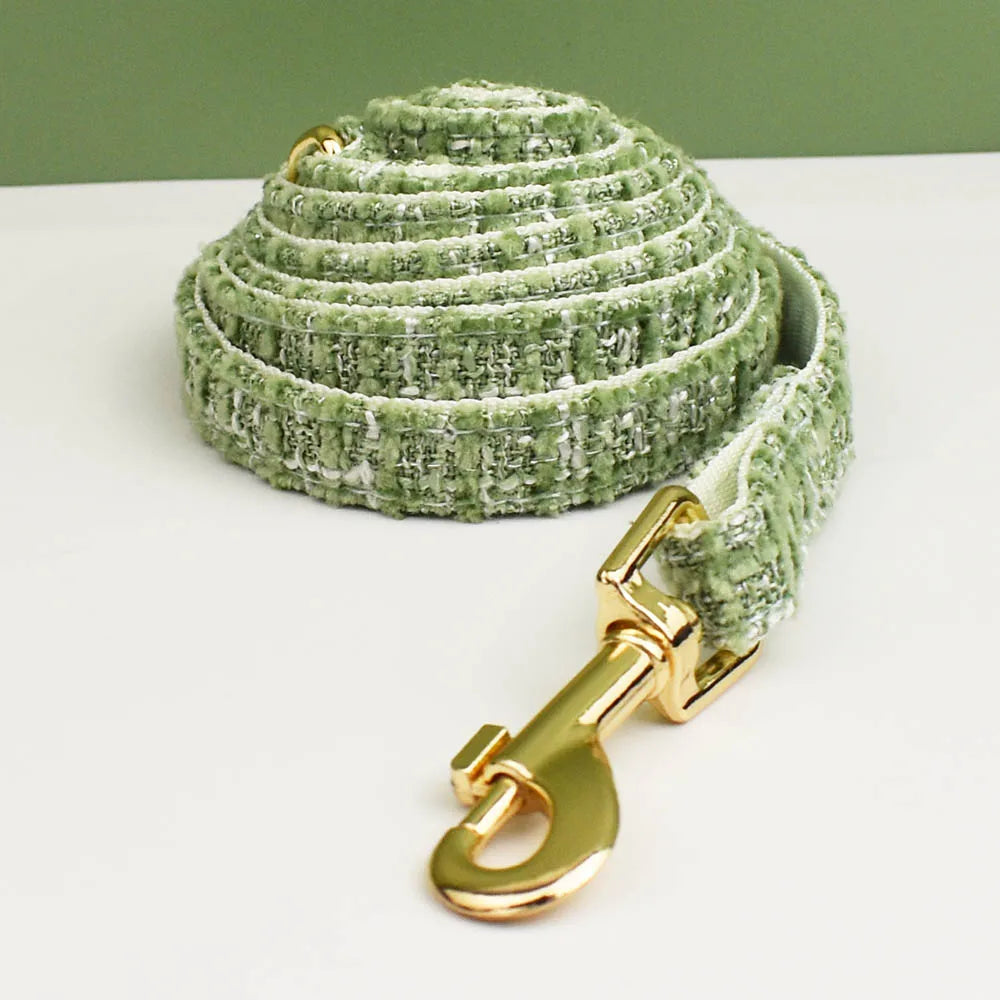 Kattenhalsband Tweed met Strik & Leiband - DreamPawz