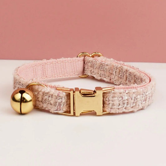 Kattenhalsband Tweed met Strik - DreamPawz