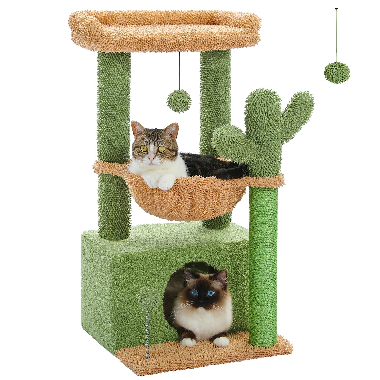 Groene Krabpaal - Krabtoren met Cactusdesign - DreamPawz