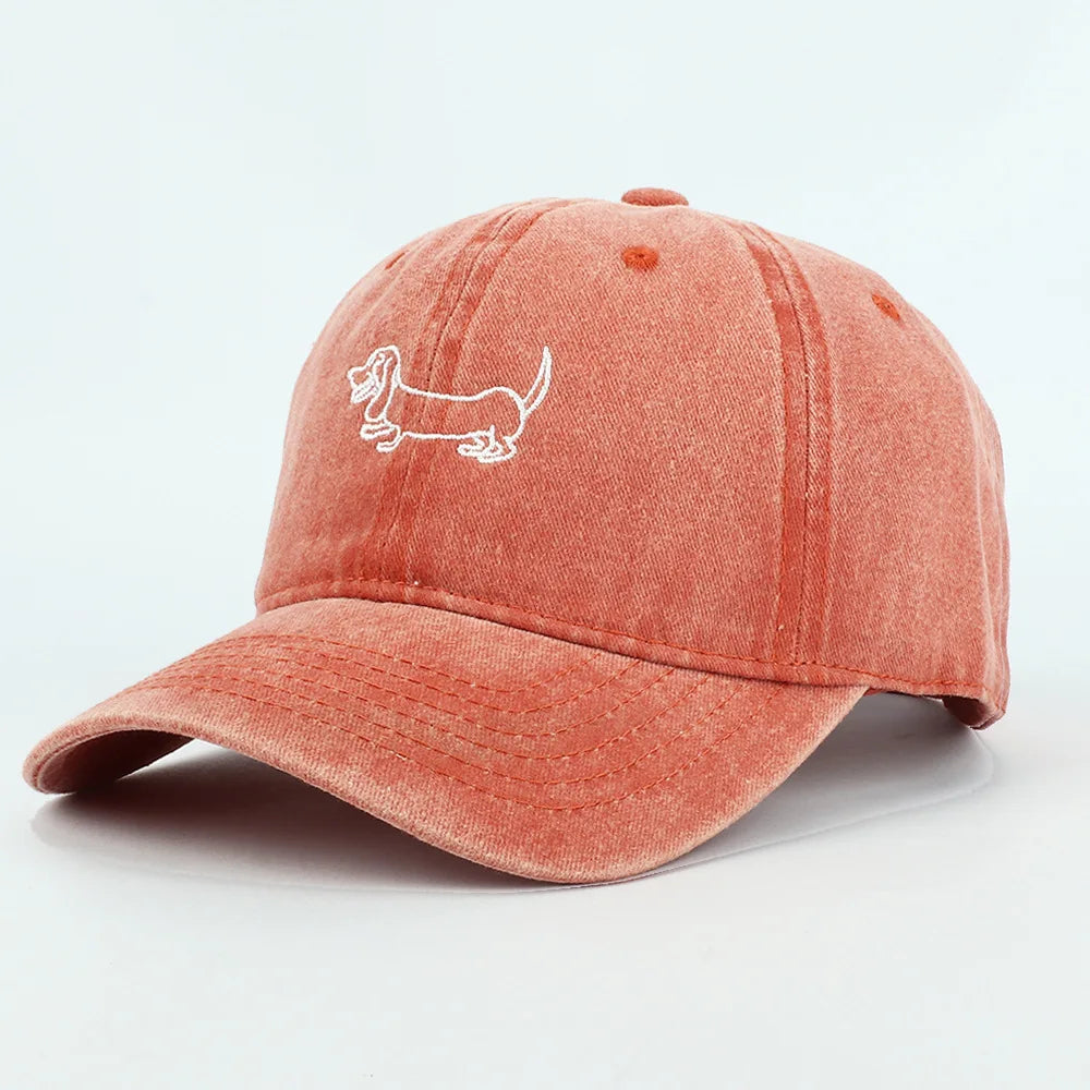 Oranje pet met teckel