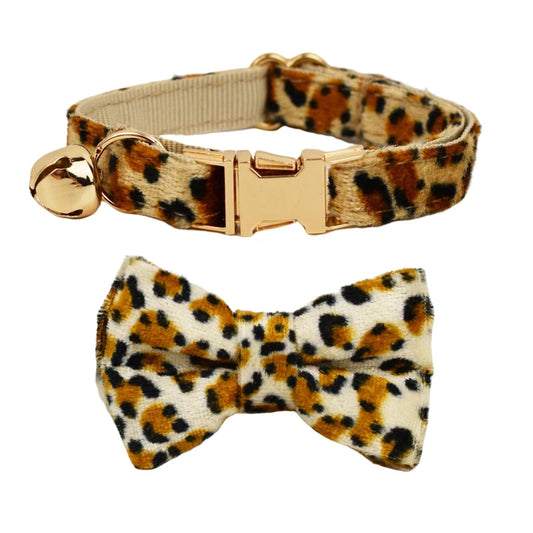 Kattenhalsband met Strik – Panterprint - DreamPawz