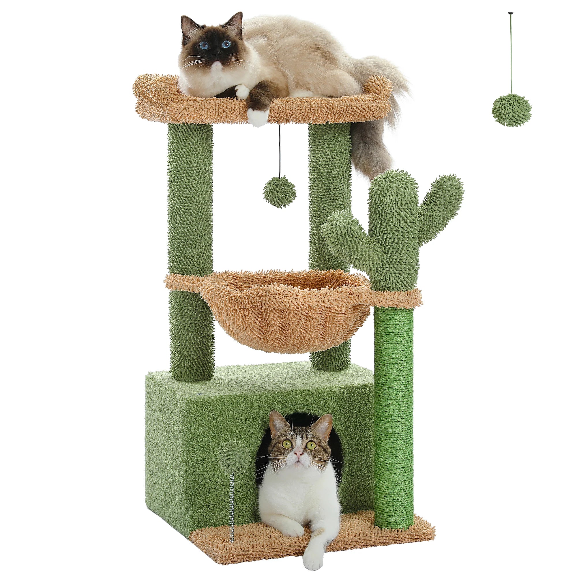 Groene Krabpaal - Krabtoren met Cactusdesign - DreamPawz