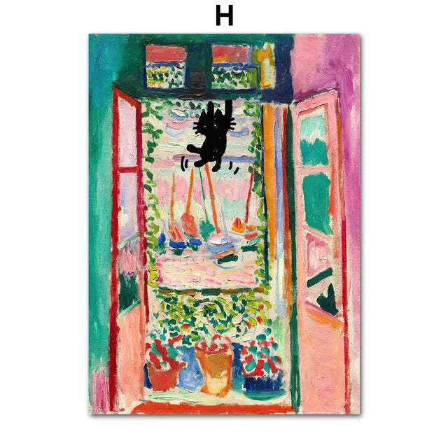 Canvasposter - Impressionistische Kattenkunst