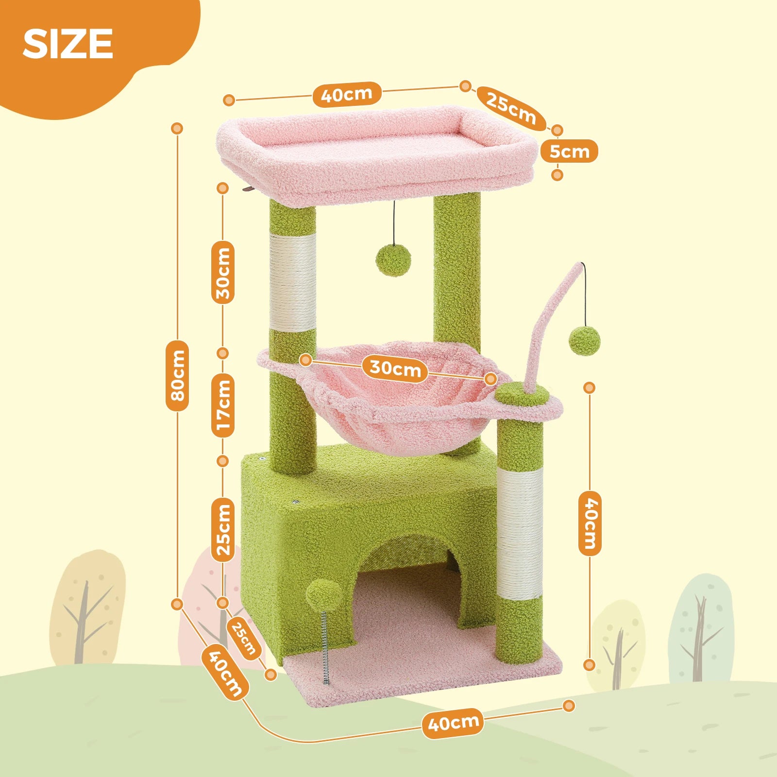 Groene Krabpaal - Krabtoren met Cactusdesign - DreamPawz