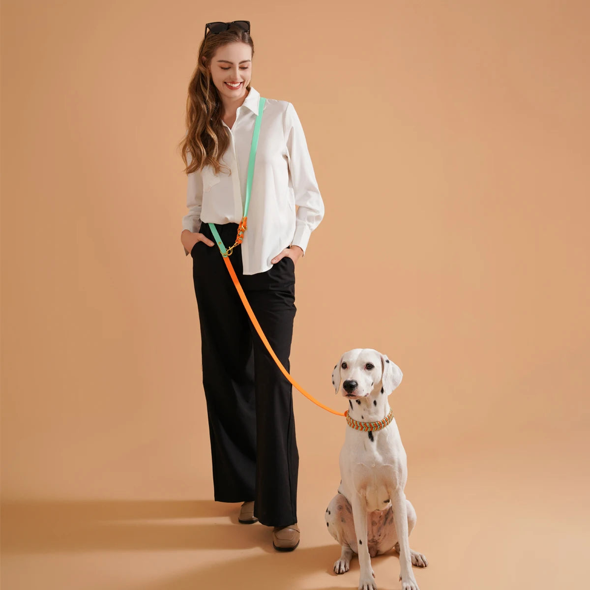 Waopet - Leather-Look Handsfree Riem - Ibiza Style