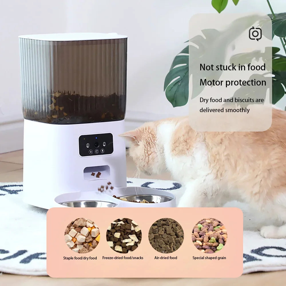 5L Slimme Voerbak met Camera/WiFi - Automatische Katten- & Hondenvoerdispenser