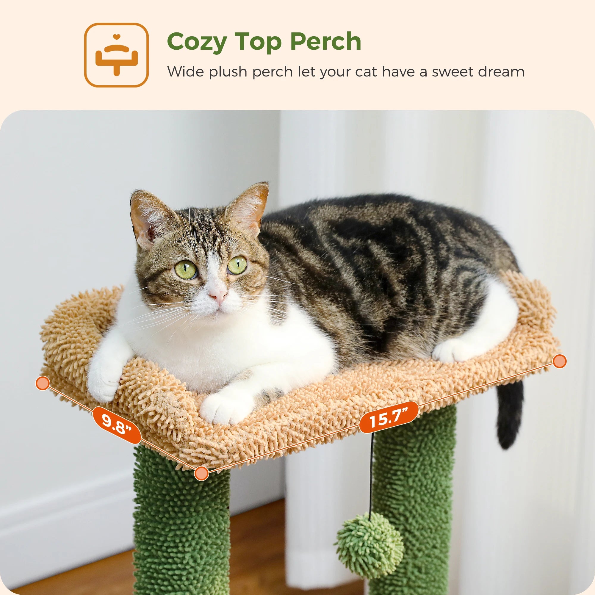 Groene Krabpaal - Krabtoren met Cactusdesign - DreamPawz