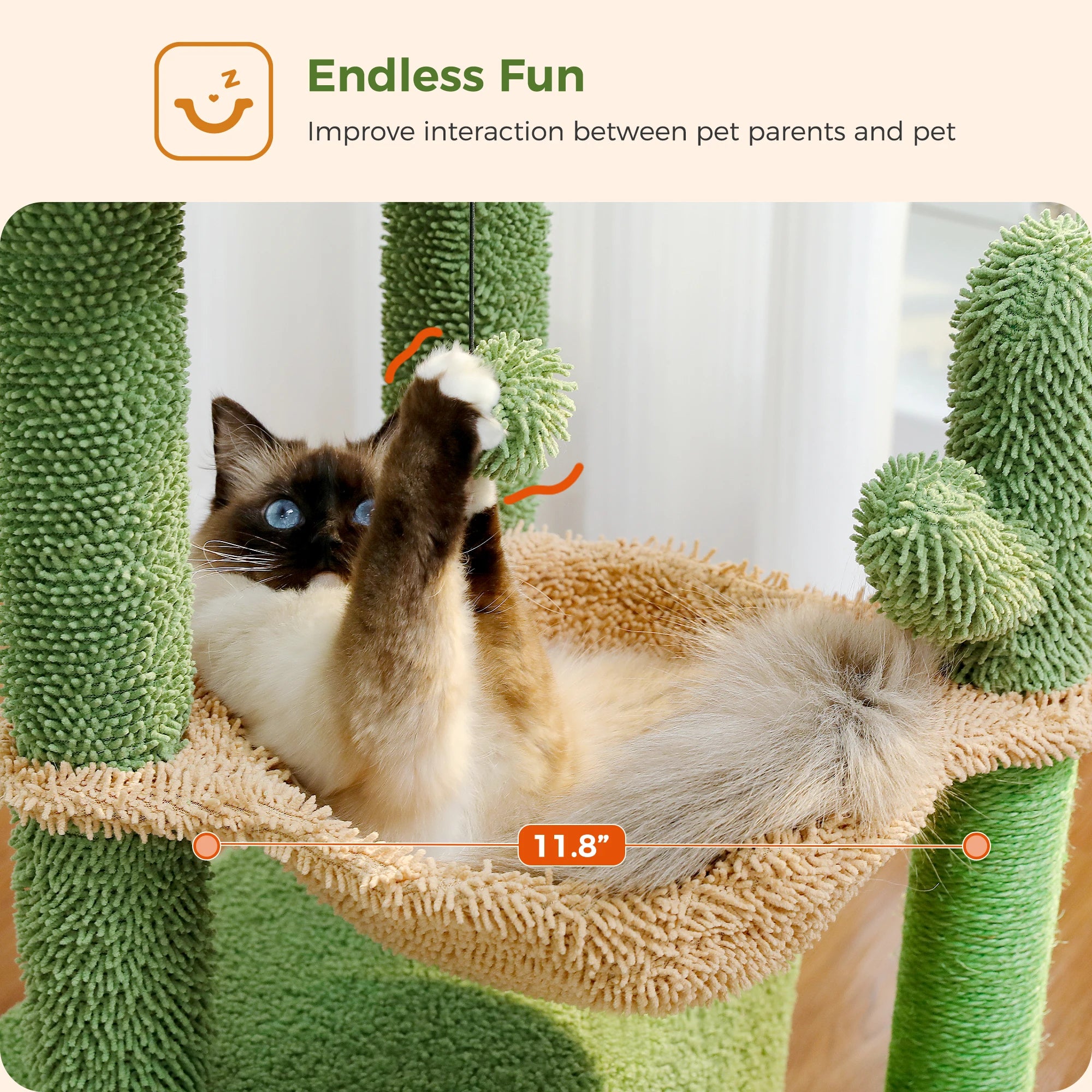 Groene Krabpaal - Krabtoren met Cactusdesign - DreamPawz