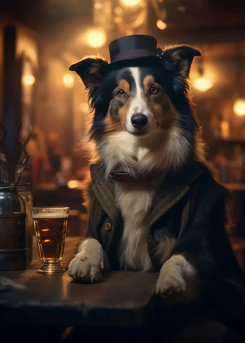 Canvasposter - Hond in de Pub