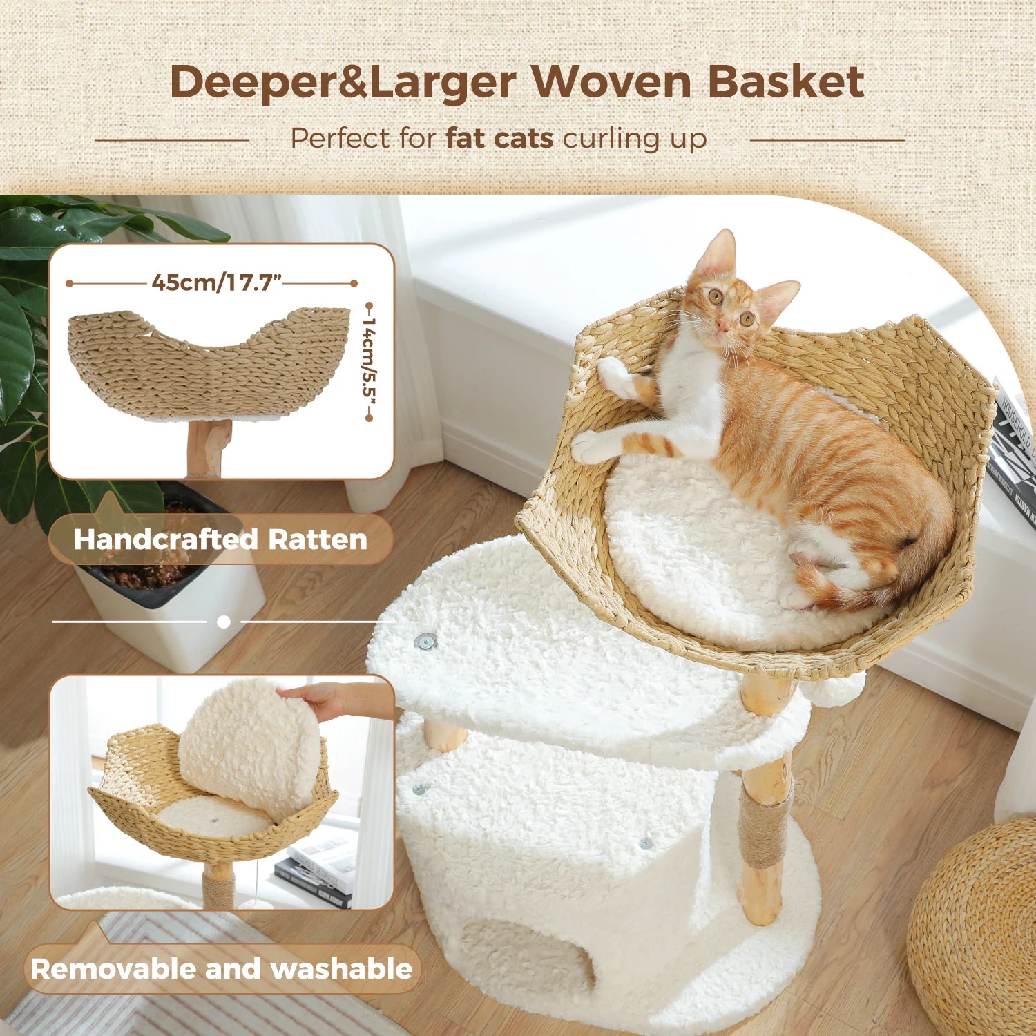 Pawz Road - Moderne Rattan Kattenboom - DreamPawz