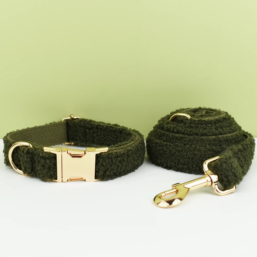 Teddy Ready - 3-Delige Set met Halsband, Riem en Strik - Groen - DreamPawz