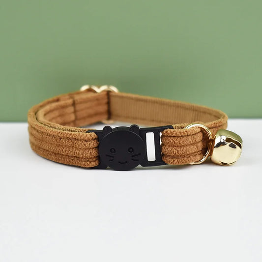 Corduroy Kattenhalsband en Strikje - DreamPawz