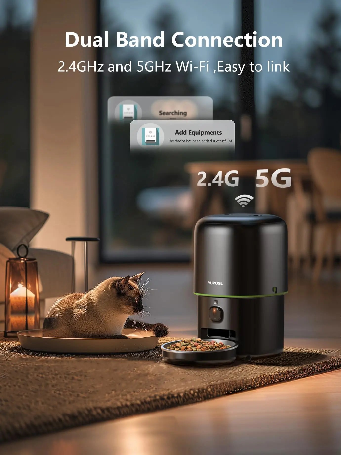 Furpipi - 2.4GHz+5GHz WiFi Automatische Voerbak met 1080P Camera