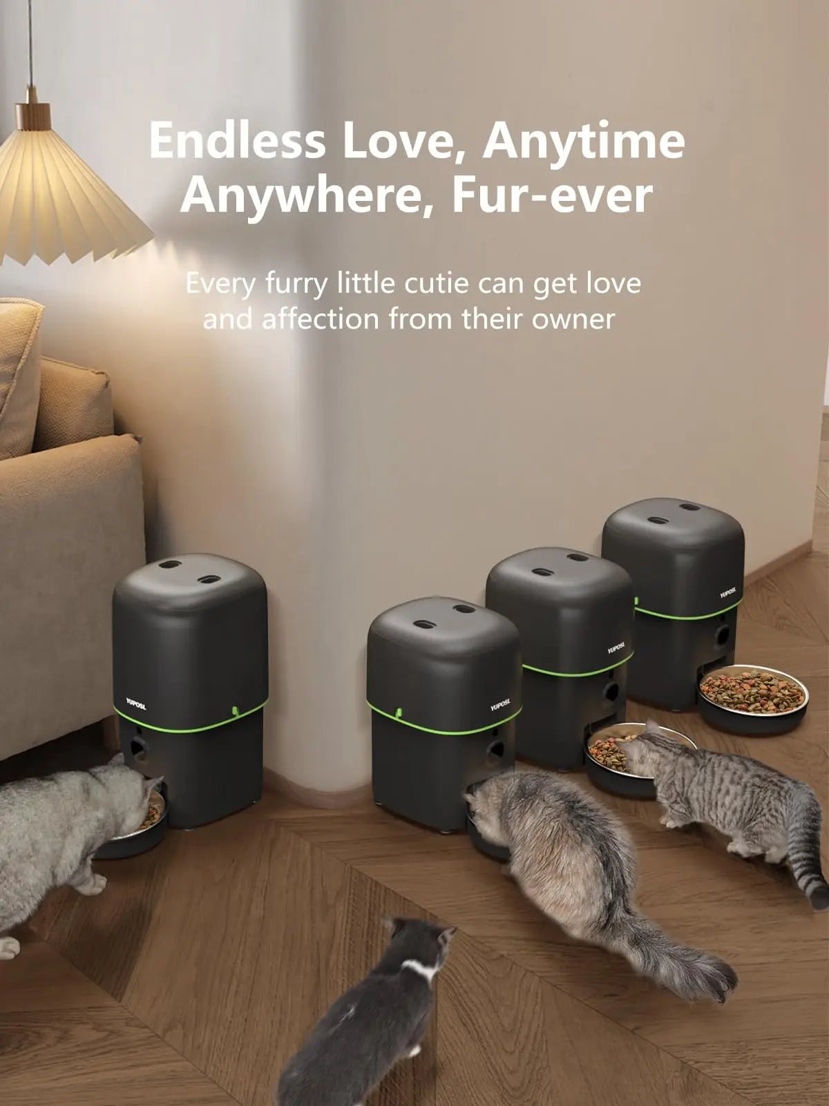 Furpipi - 2.4GHz+5GHz WiFi Automatische Voerbak met 1080P Camera
