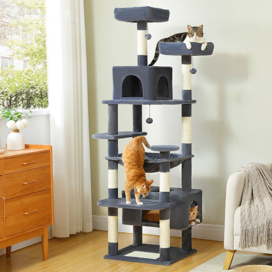 Pawz Road - XL Krabpaal voor Grote Katten met Hangmat & XXL Condo - DreamPawz
