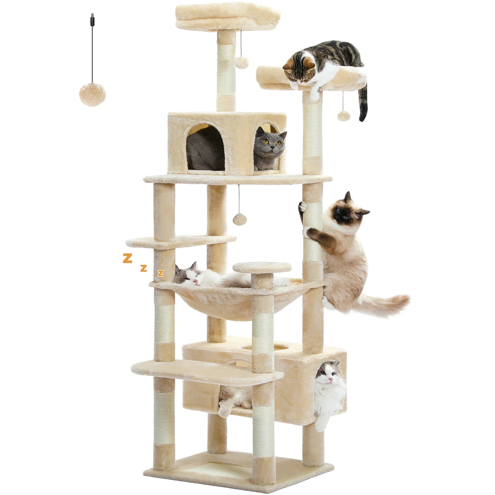 Pawz Road - XL Krabpaal voor Grote Katten met Hangmat & XXL Condo - DreamPawz