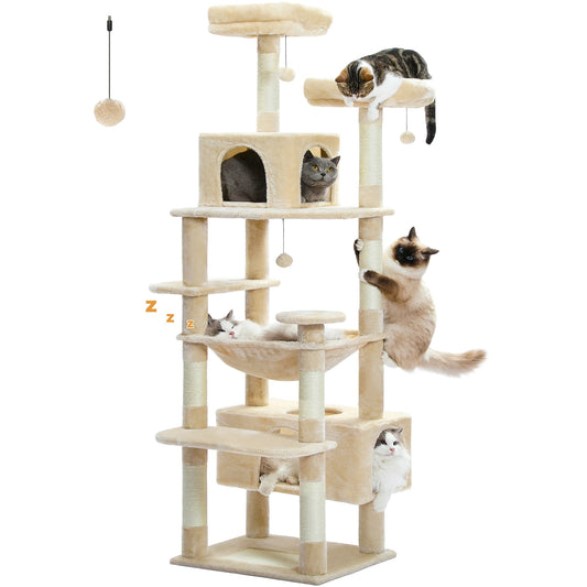 Pawz Road - XL Krabpaal voor Grote Katten met Hangmat & XXL Condo - DreamPawz