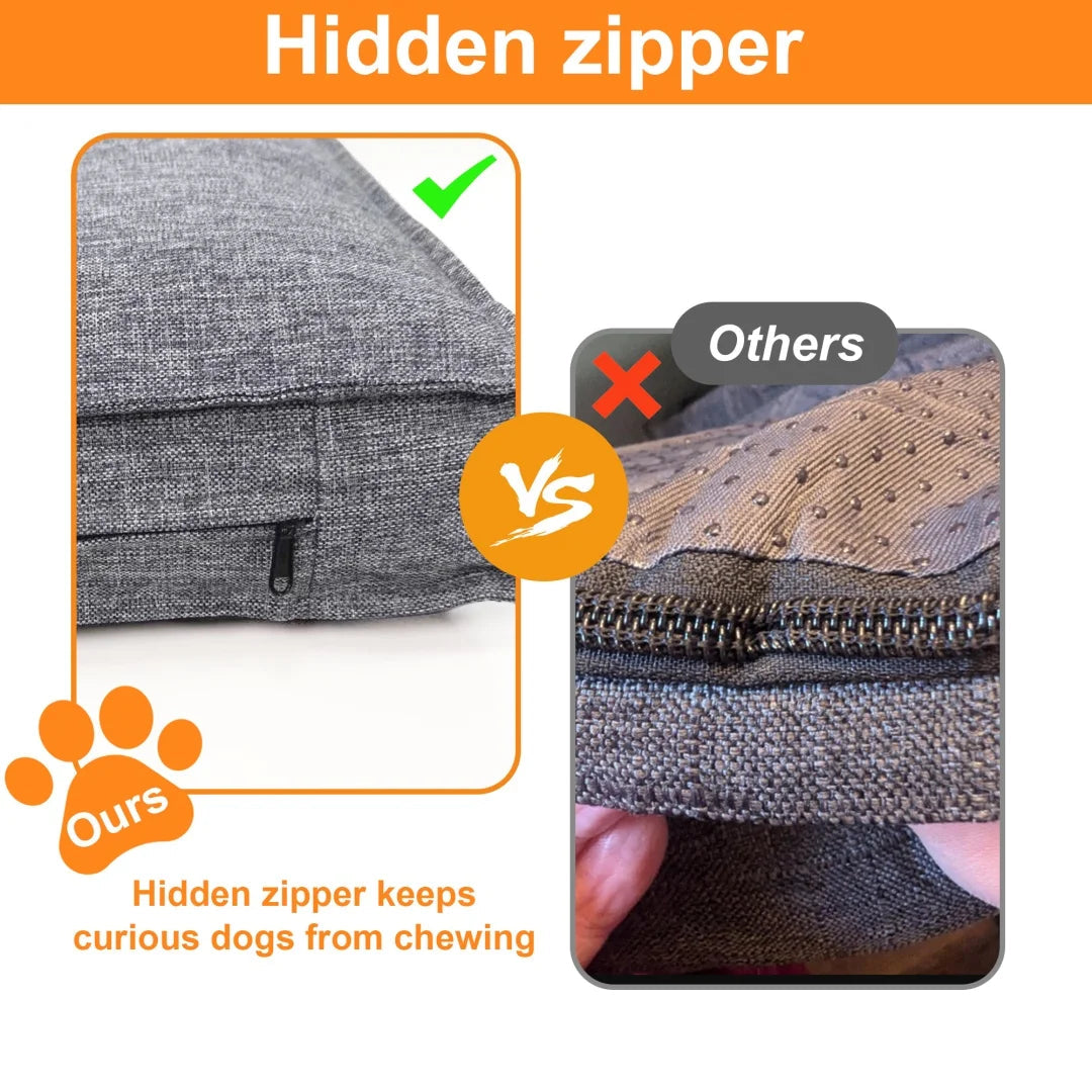 Orthopedisch Hondenkussen – Linnen Look, Waterproof & Wasbaar